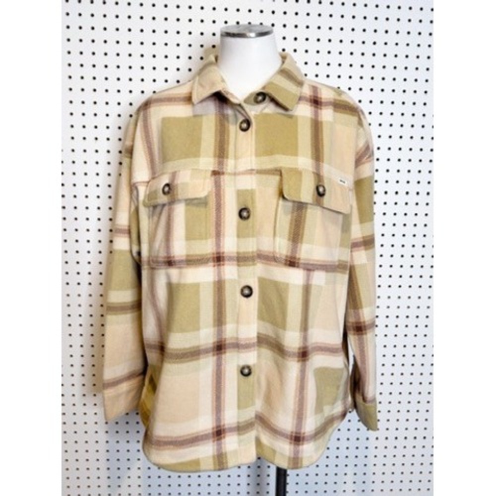 Rip Curl | NWT "Sun Club Flannel Shirt" Fleece Khaki Plaid‎ 02DWSH